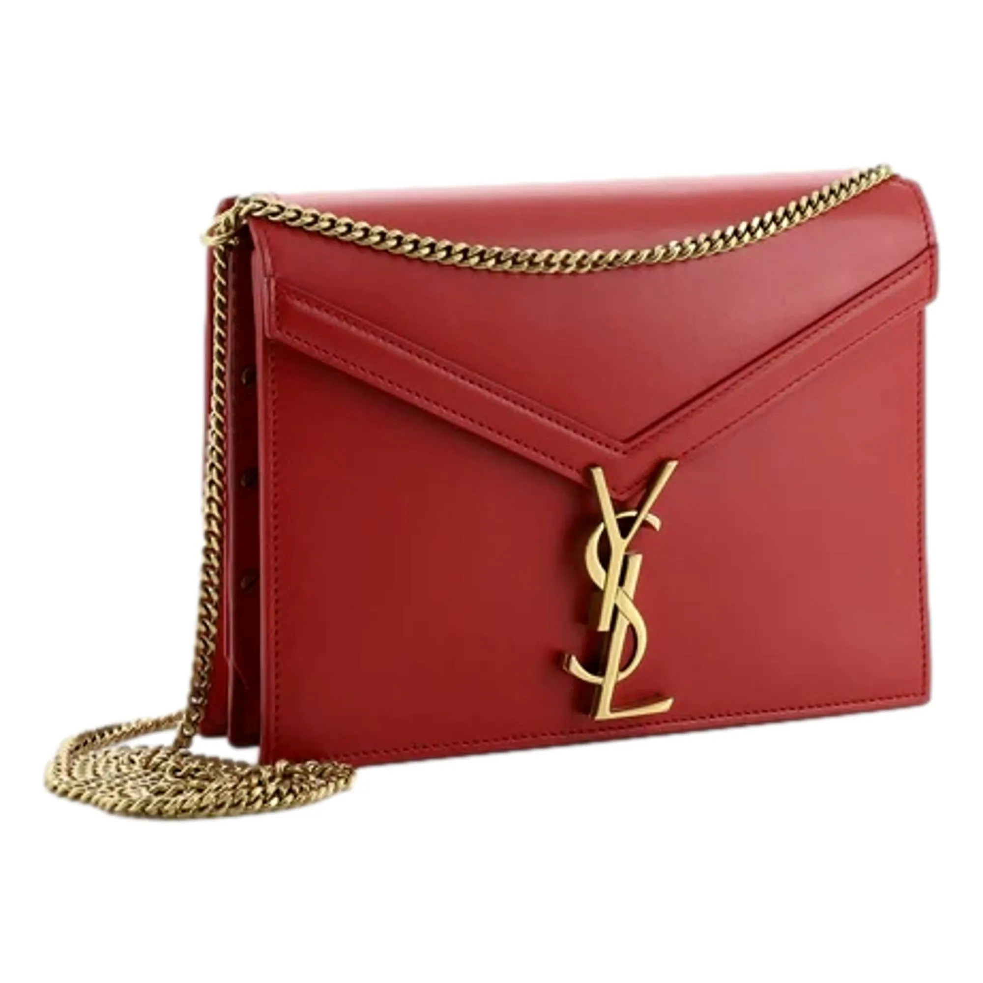 Saint Laurent Cassandra Red Leather Medium Shoulder Bag