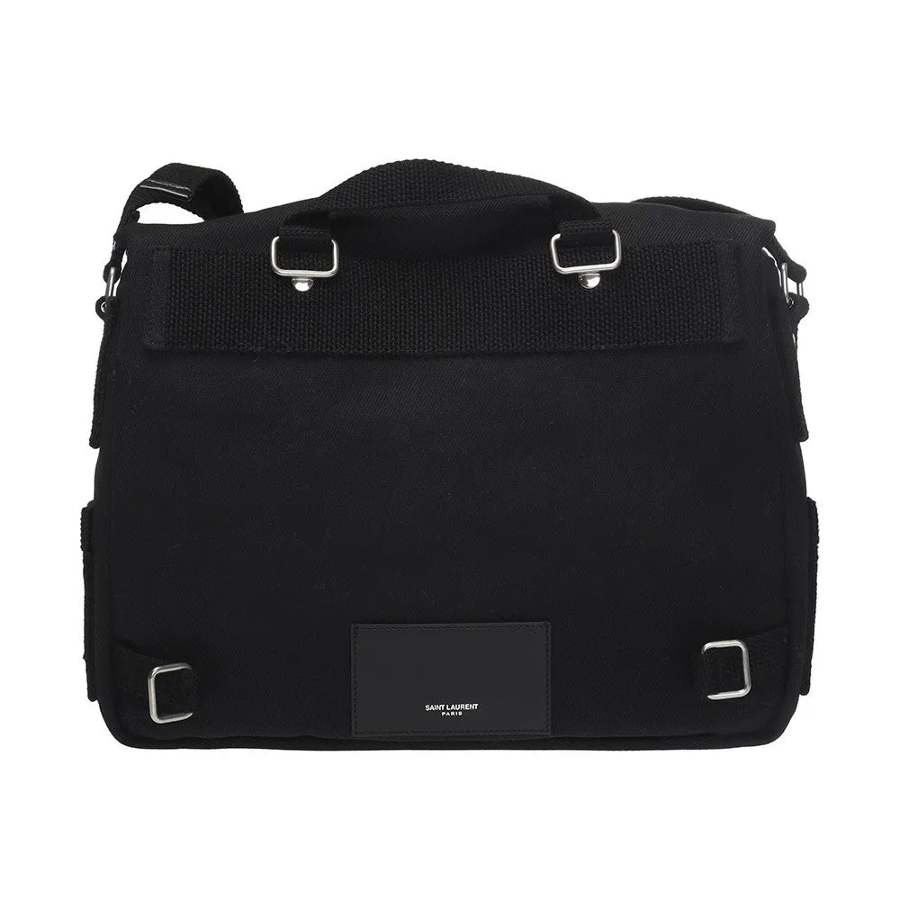 Saint Laurent Sac Army Black Canvas Messenger Bag