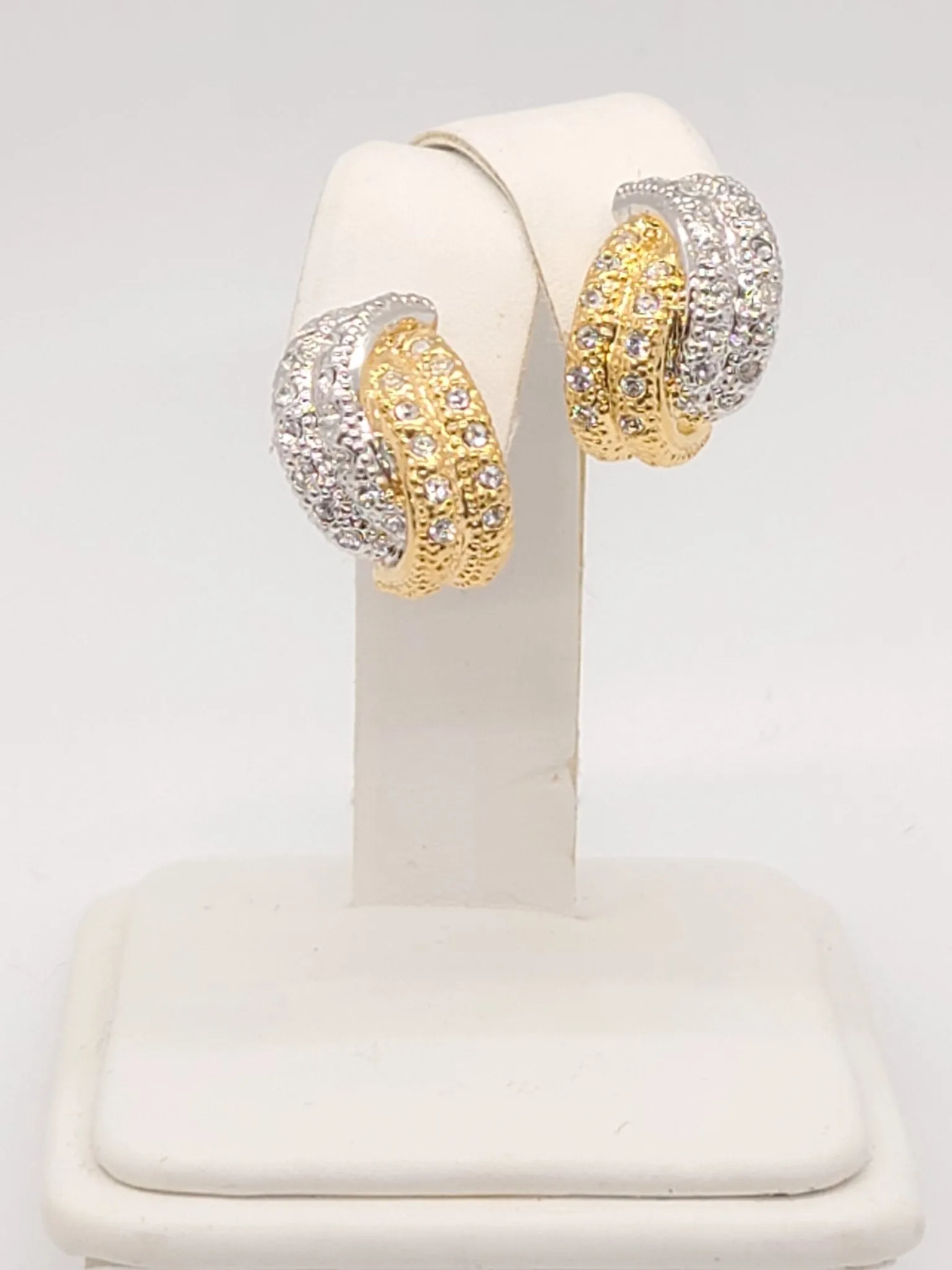 Silver and Gold Plated Twist Earrings