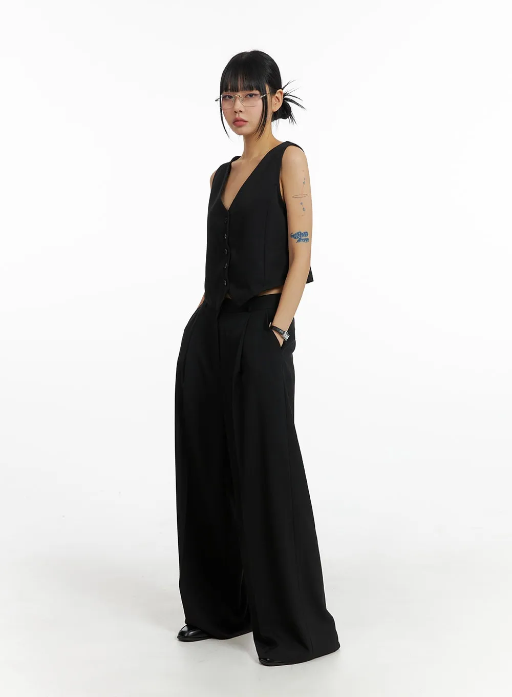 Simple Wide Trousers IM414