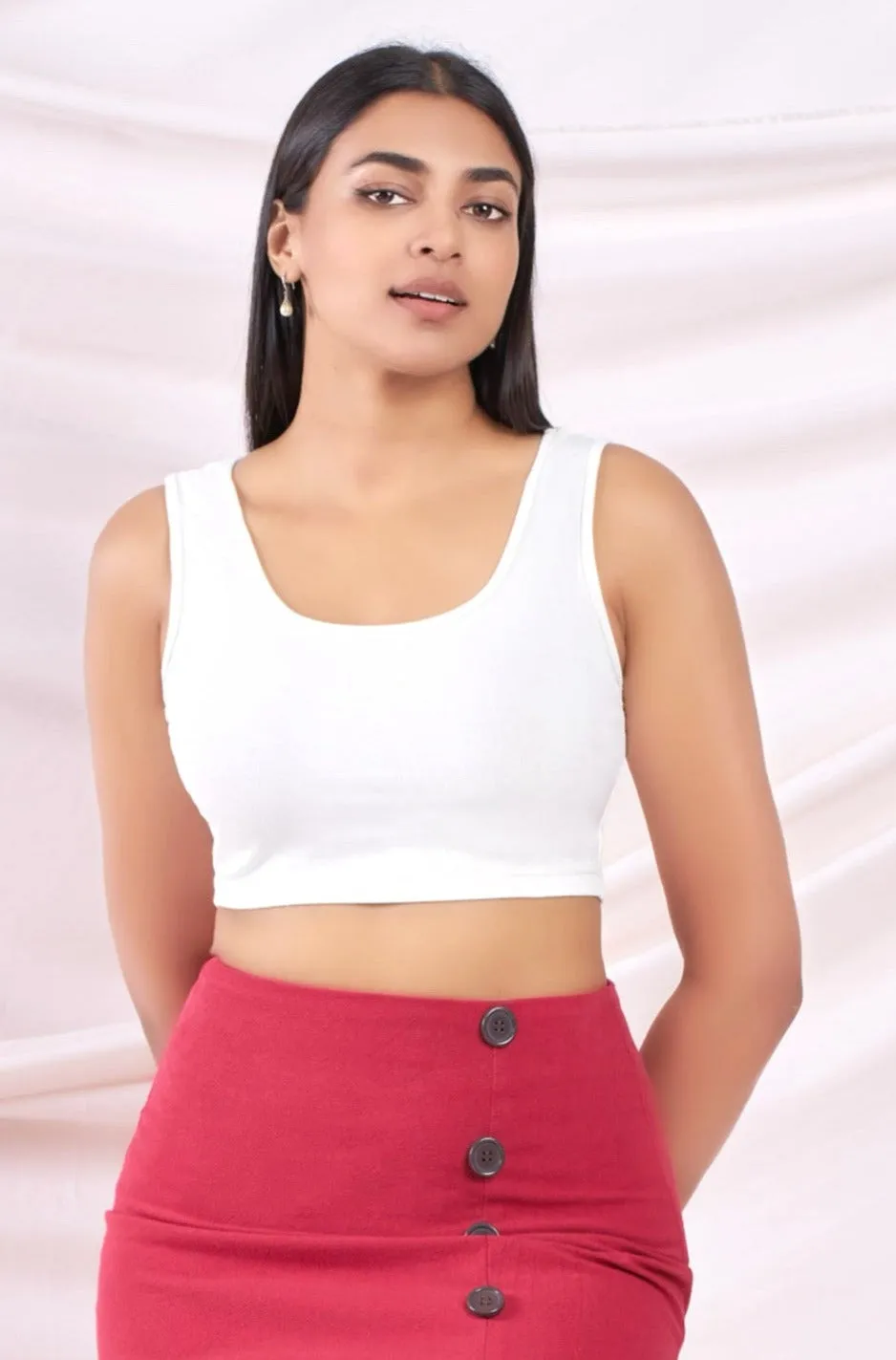 Sleeveless T-Shirt Crop Top