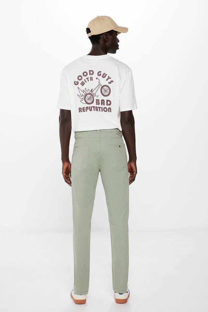 Slim fit coloured lightweight trousers - Green