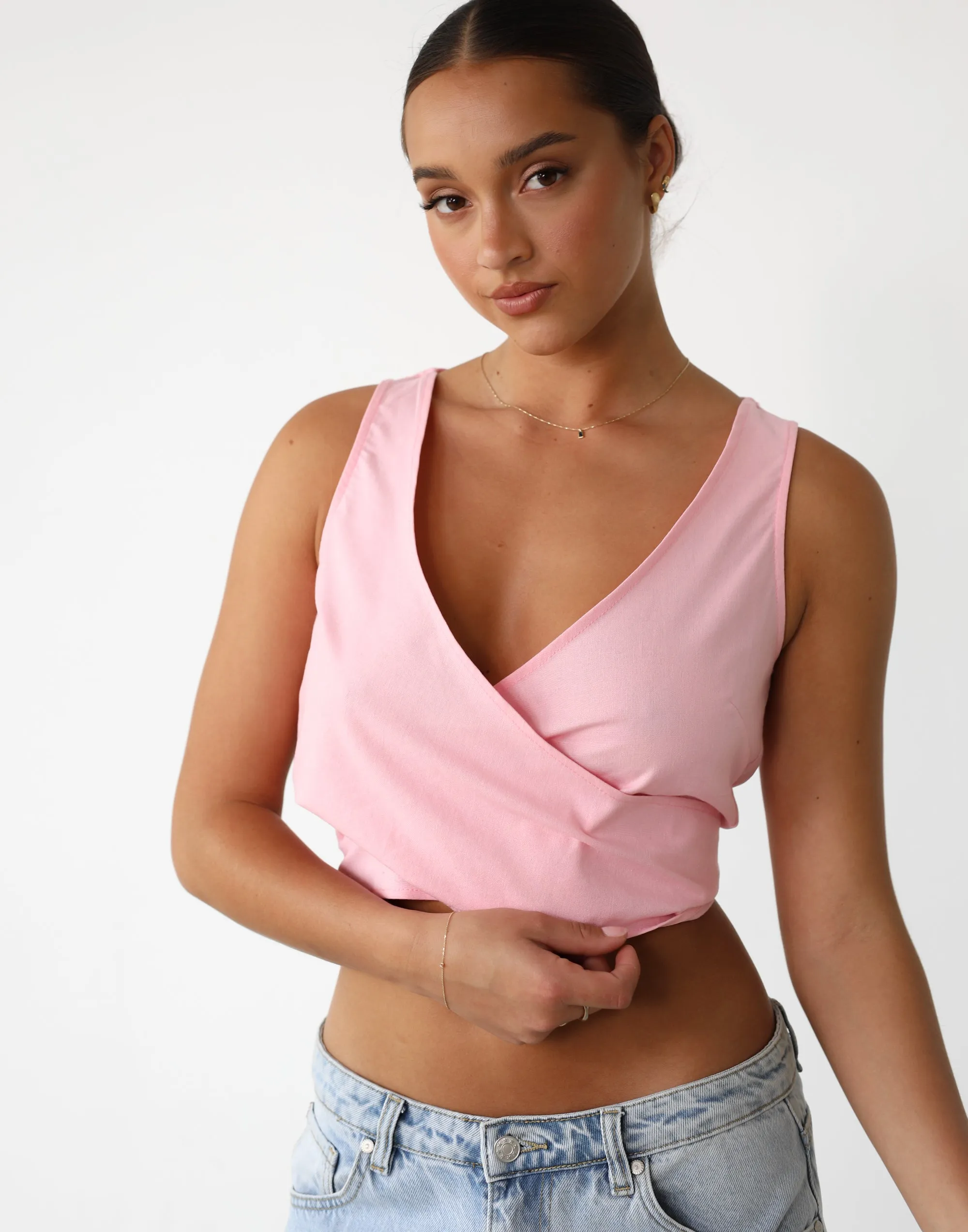 Somi Linen Top (Pink)