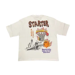 Starter short sleeve men's t-shirt in cotton with print 74068 white