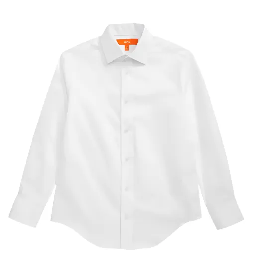 Tallia Boys White Solid Dress Shirt_ KZ0024