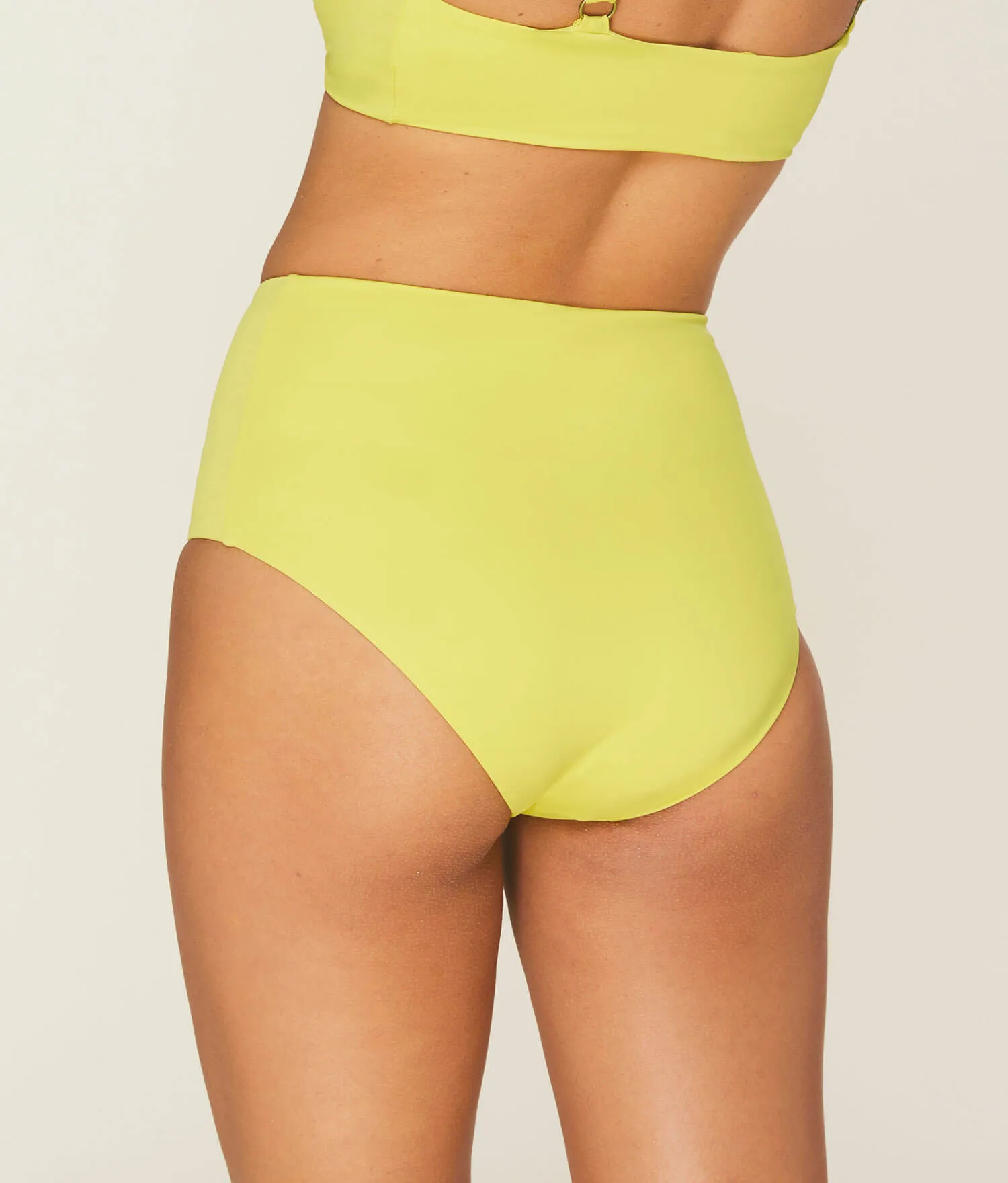 The High - Waisted - Bottom - Glossy Eco Nylon - Honeysuckle