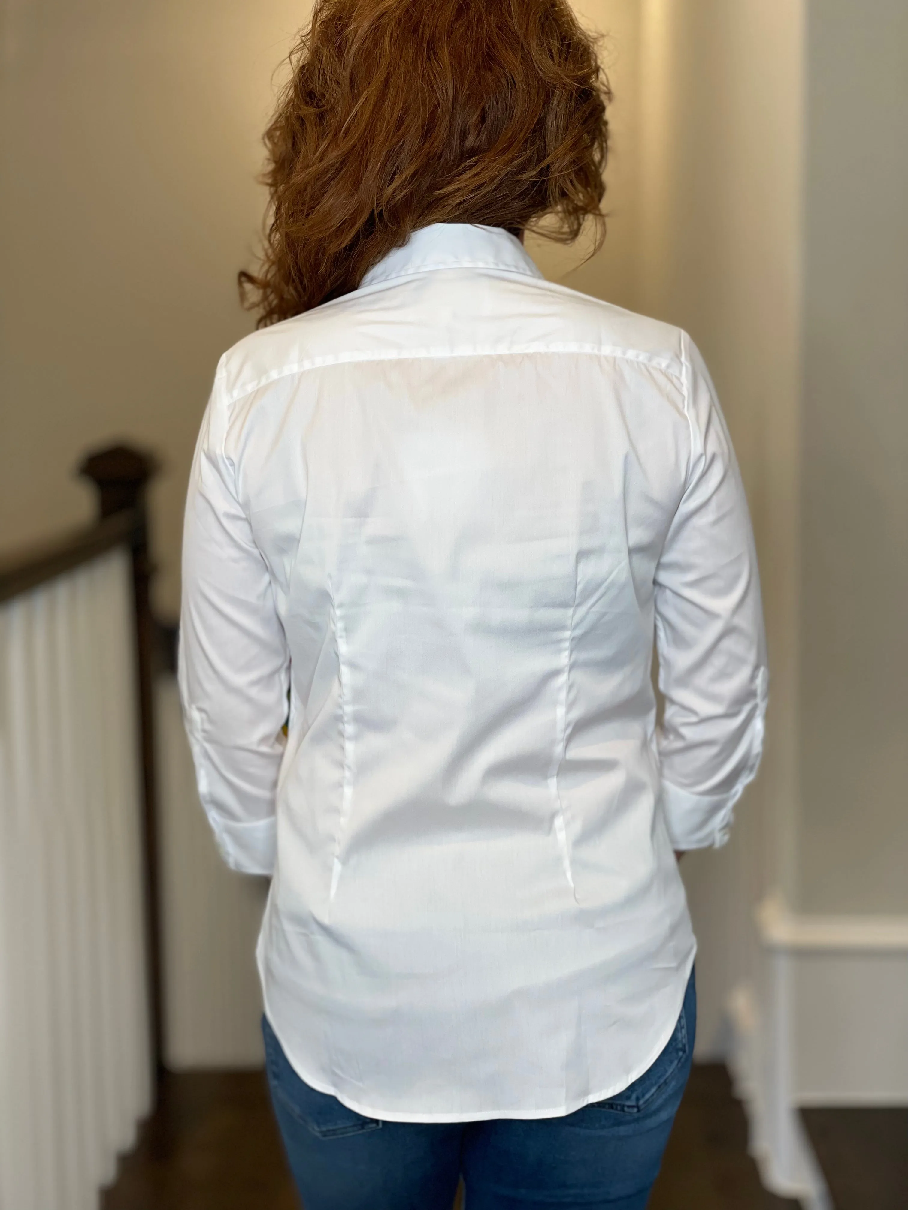 THE SHIRT-The 3/4 Sleeve Essentials Icon Shirt in White