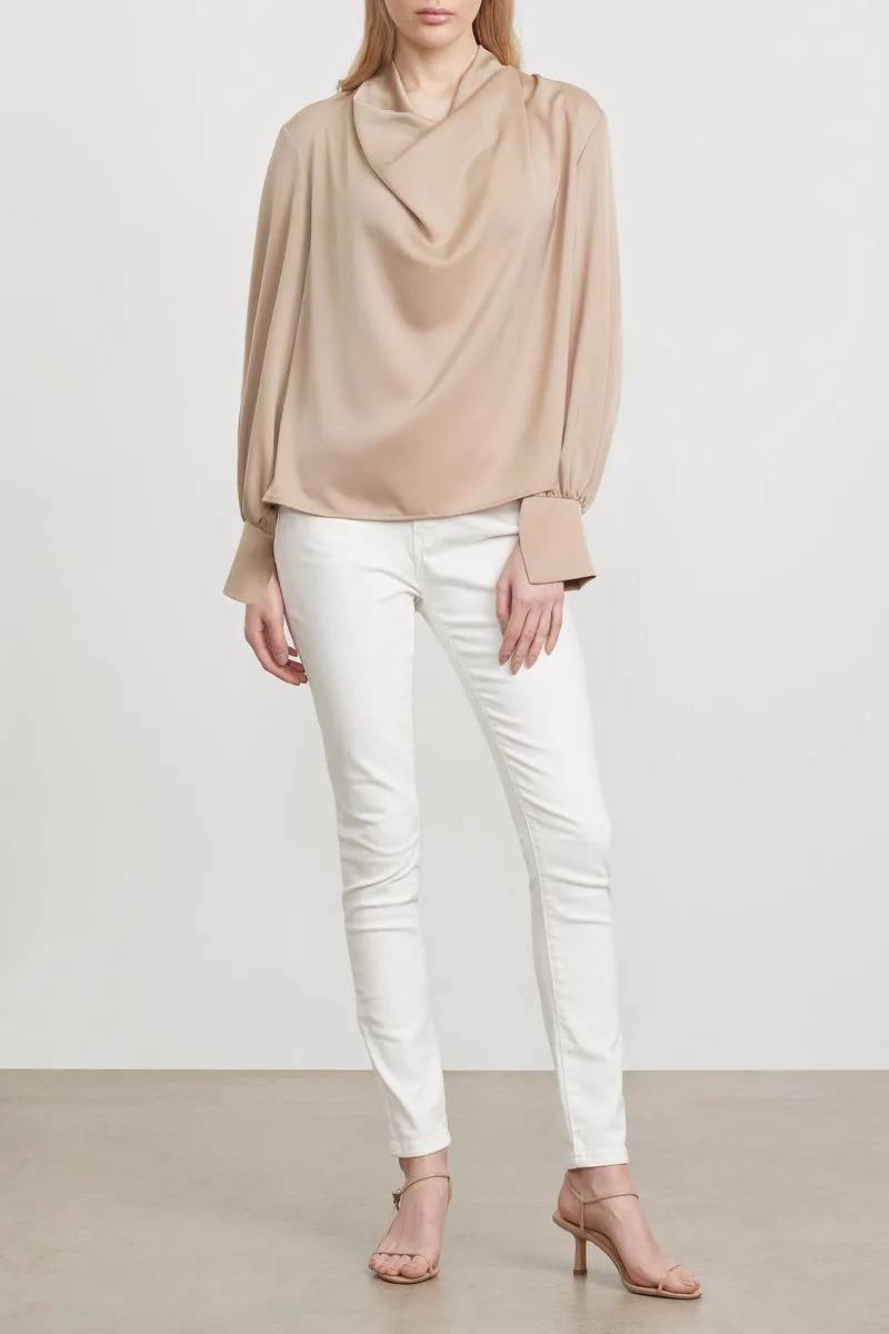 THE SILK BLOUSE - MUSHROOM