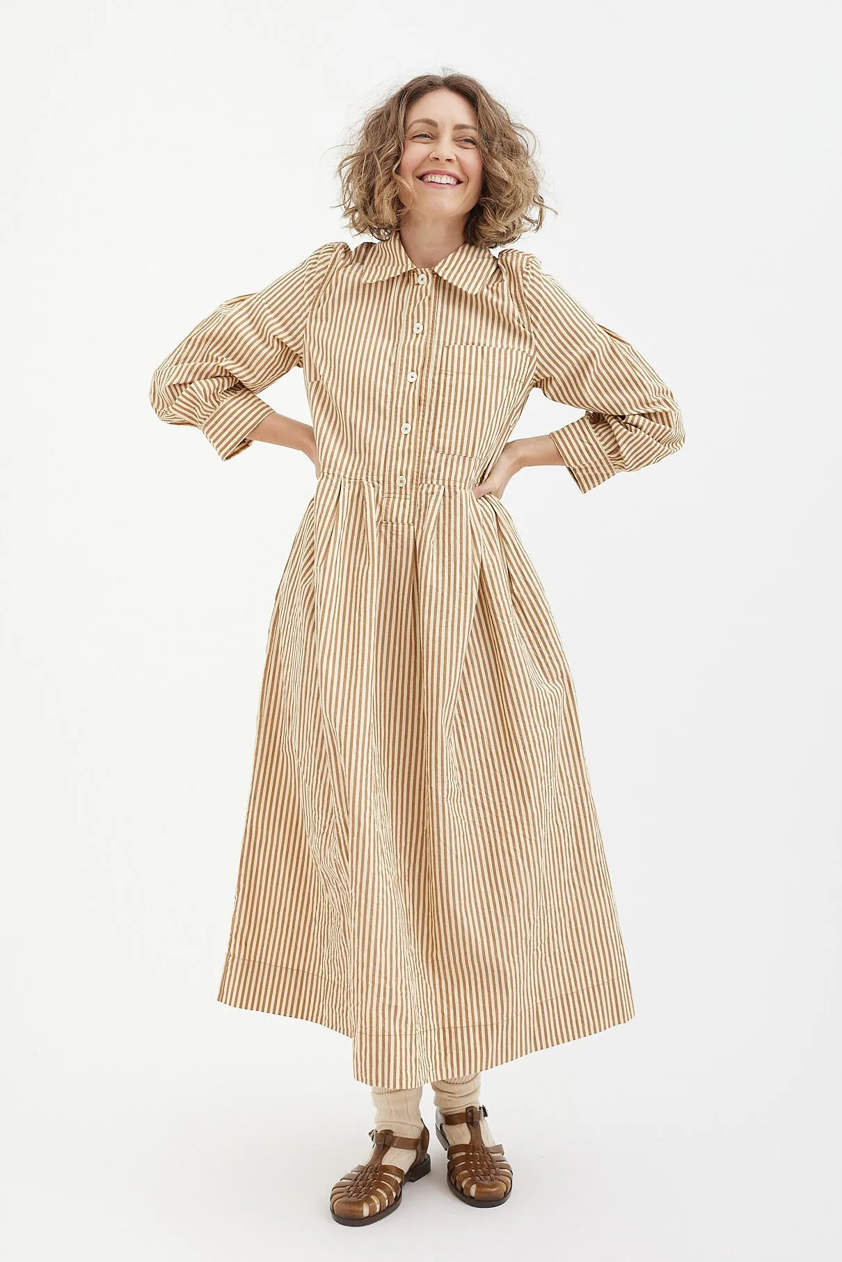 Toast - Fayre Stripe Organic Poplin Shirt Dress