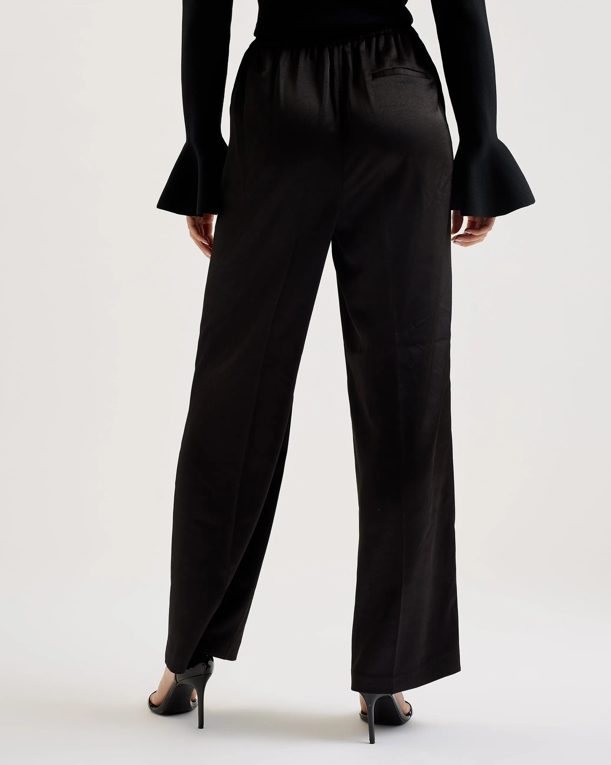 Umaibo Satin Wide Leg Jogger Black