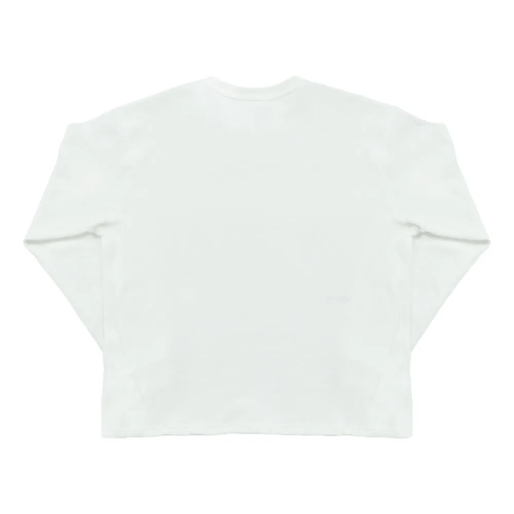 UNTITLED 004 DARTED WAFFLE-KNIT L/S SHIRT-WHITE