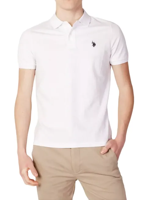 US Polo Assn. King short sleeve men's polo shirt 41029 65079 100 white