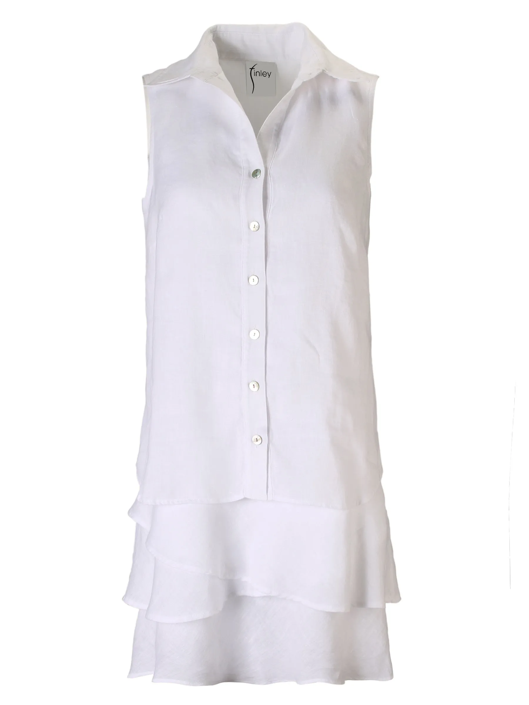 Washed Linen Jasmine Shirt Dress White