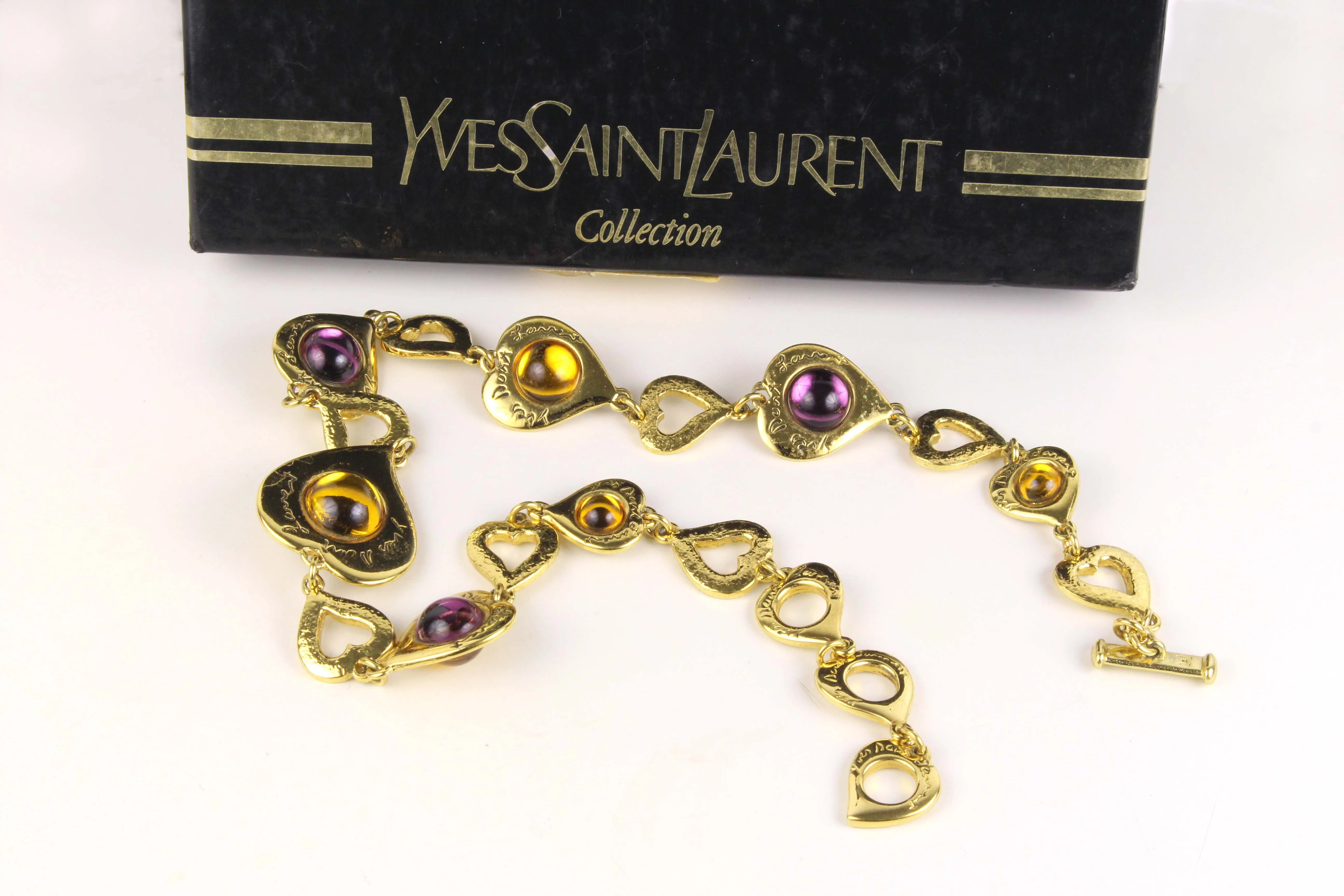 YVES SAINT LAURENT Hearts Cabochons Necklace