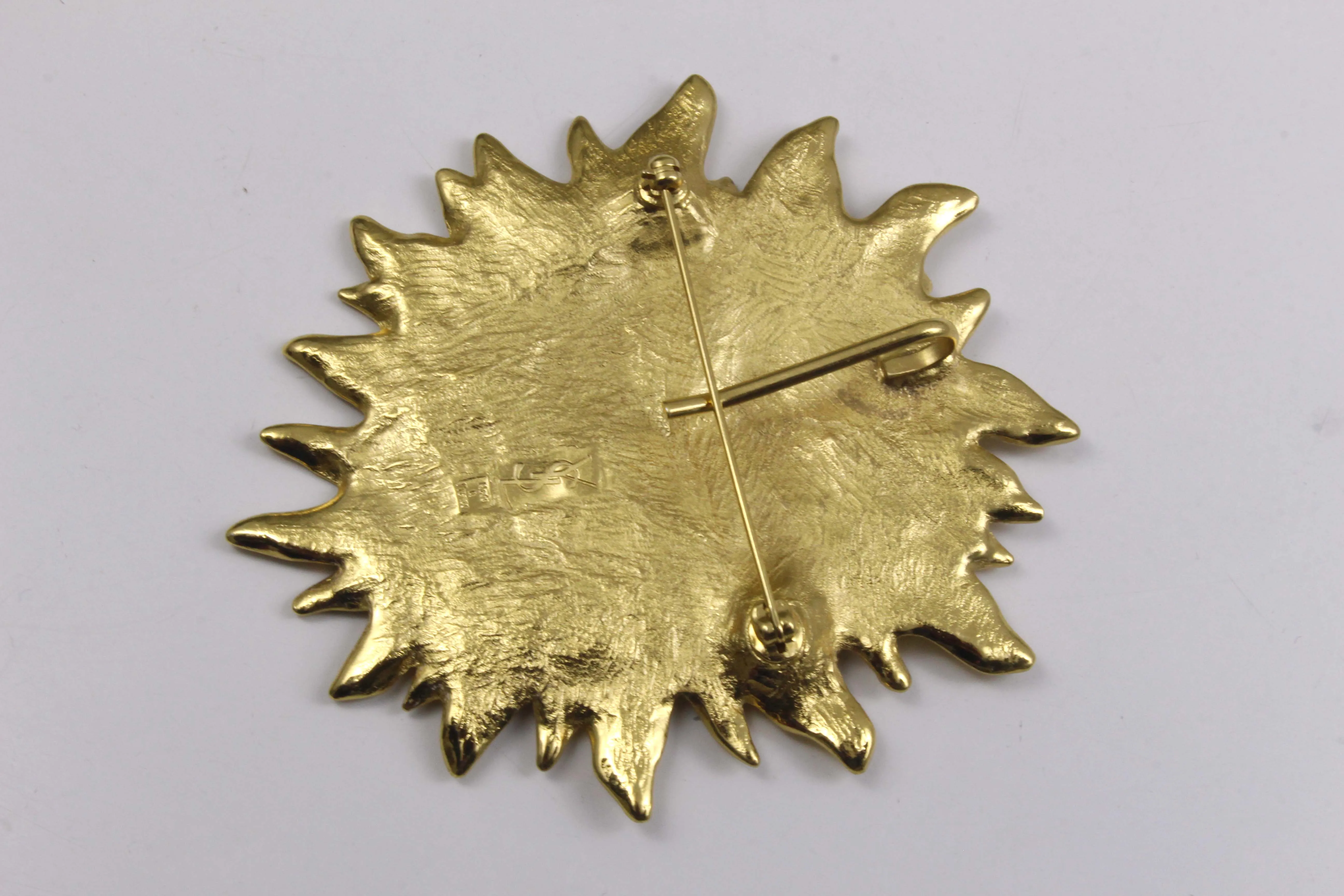 YVES SAINT LAURENT sun face brooch pendant